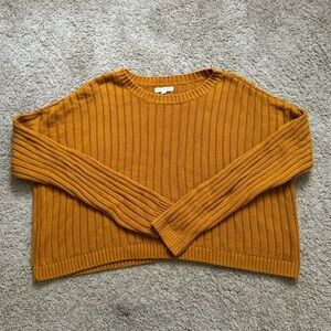 LA HEARTS RIBBED YELLOW OVERSIZED CROPPED DROP SHOULDER SWEATER